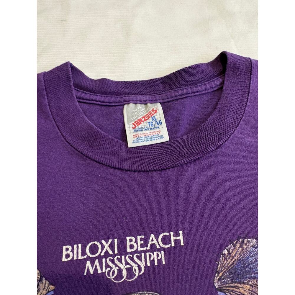 Vintage 90s Coastal Seashell Graphic T-Shirt Shells of the World Jerzees XL USA - Picture 5 of 15